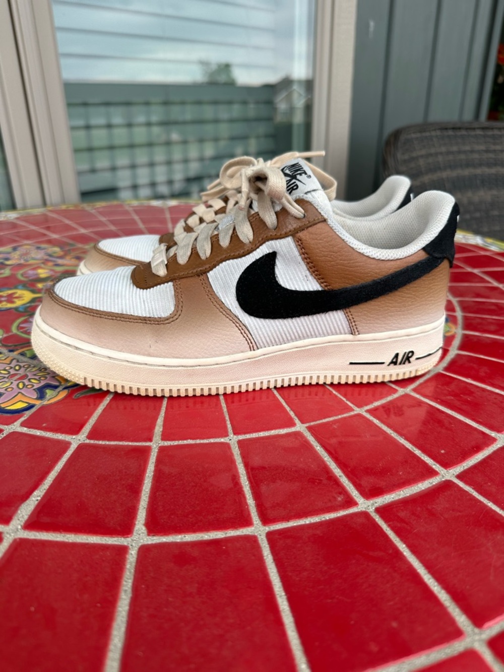 Nike Air Force 1 Low ‘07 LX – White/Tan/Black – Women’s Size 8.5